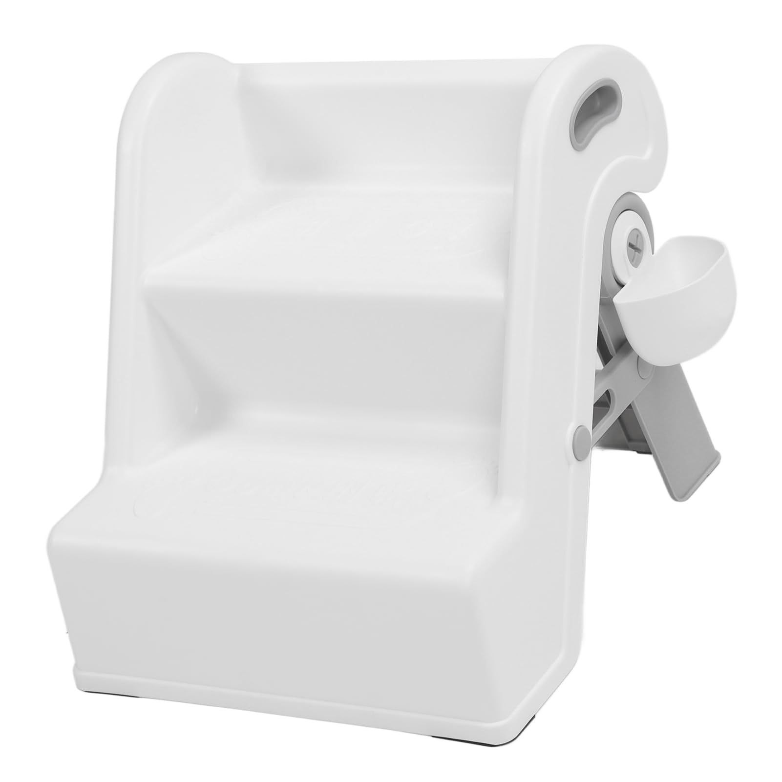 2-Stufen-Badezimmerhocker für mit Seitlichen Körben für das Töpfchentraining. Tritthocker für Kinderutensilien. Material: Kunststoff (Weiß)