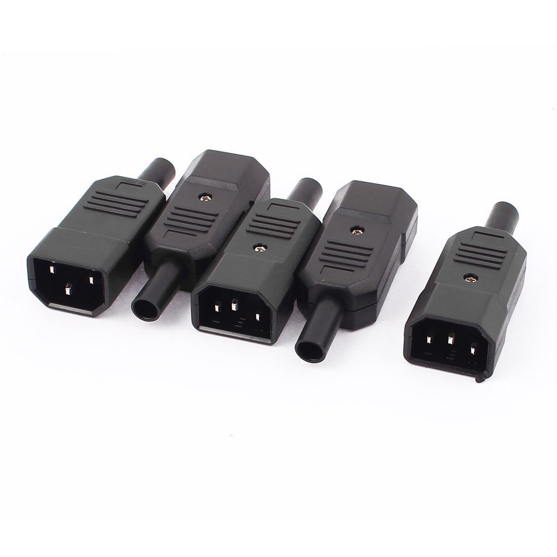 Sourcingmap 5pcs IEC 320 C14 Plastic Male Power Adapter Rewirable Connector Convertor AC 250V 10A
