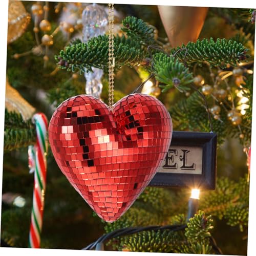 Colgante disco de espejo en forma de corazón LABRIMP, decoración retro para fiestas, eventos festivos y decoración del hogar, reutilizable para cumpleaños, bodas y celebraciones miniatura 5