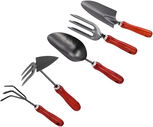 ibasenice 1 juego de herramienta de jardinería ligera con rastrillo y pala mango herramienta de pala para jardinería al aire libre para el cuidado
