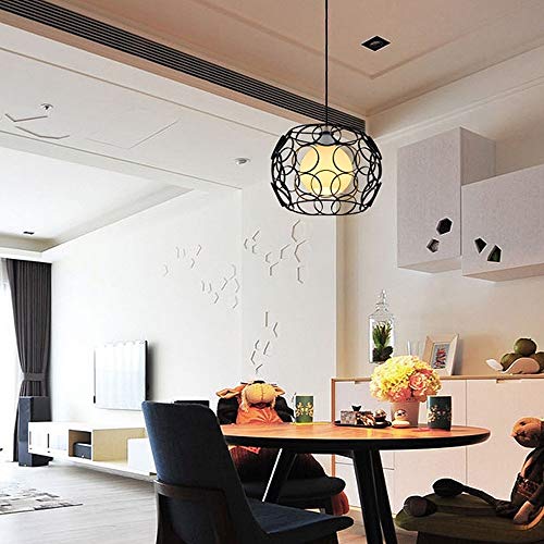 Lustre suspension E27 cage évidée pour illuminer une cuisine sombre avec style - 3