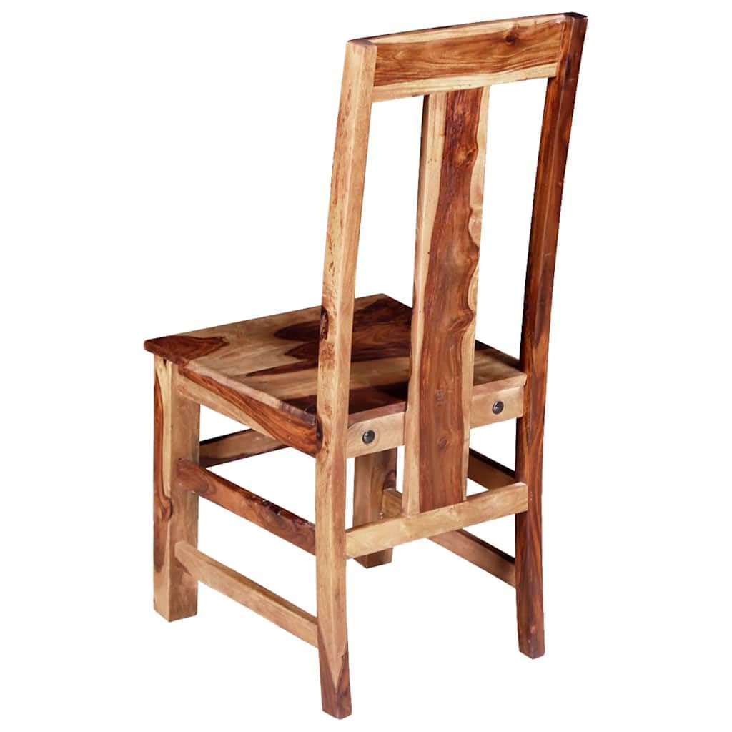 Sillas de comedor 4 piezas de madera maciza, marrón miel, 44 x 54 x 100 cm, estilo rústico, sillas de cocina para comedor, pulidas y lacadas, sillas de comedor duraderas
