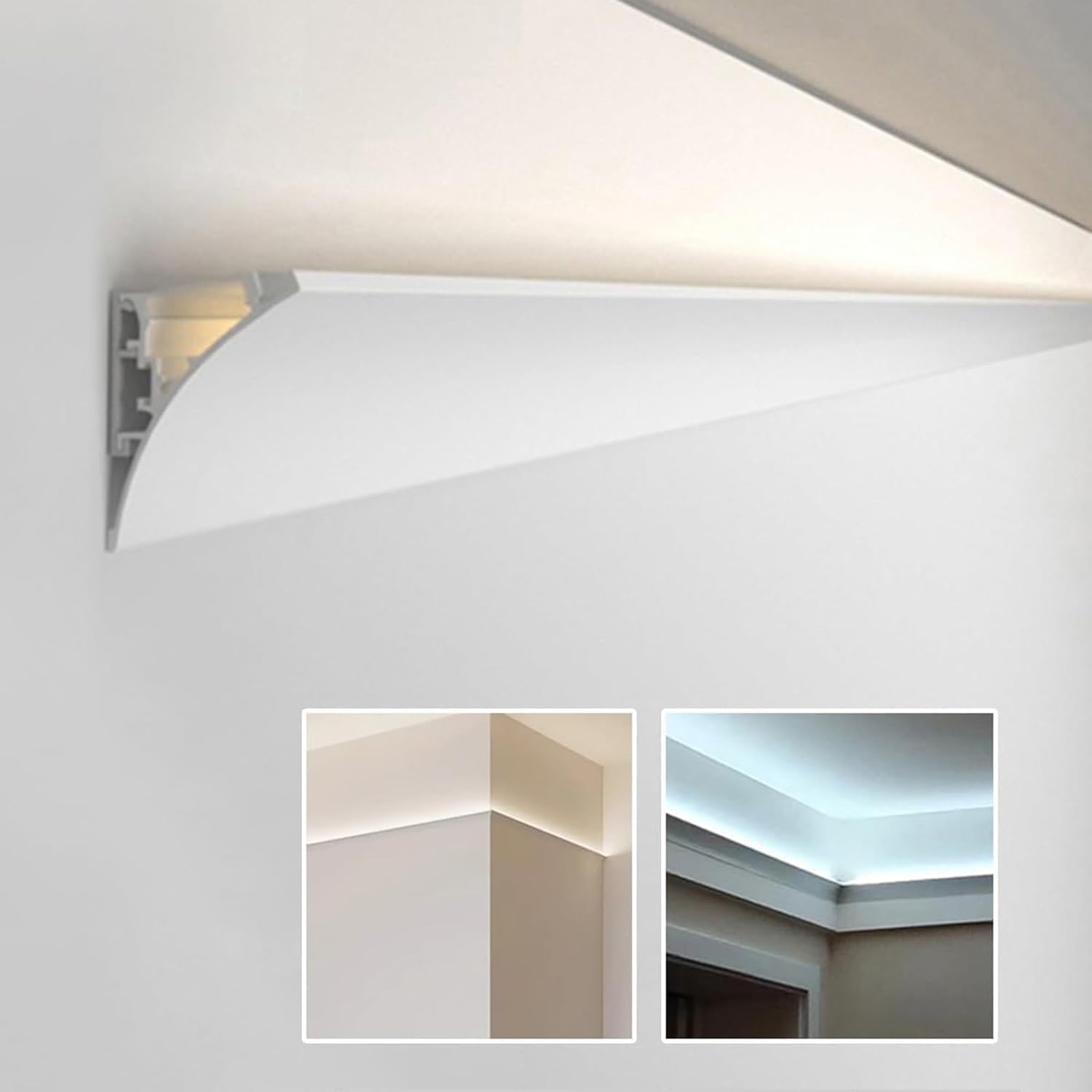 Płyta podstawy LED do oświetlenia pośredniego, profil aluminiowy do kanałów taśmowych LED, opcja klosza bez taśmy LED