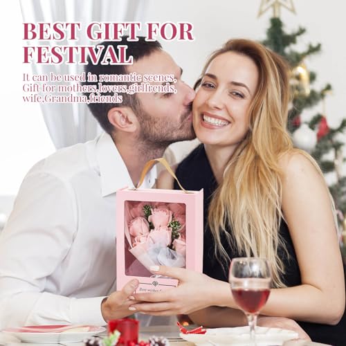 YouNuo 9 Forever Flowers Eternal Roses Gift, Artificial Flowers Bouquets, Birthday Gifts for Women, Girlfriend, Mom, Valentine's Day, Mother’s Day, for Wife Her, Pink - Image 5