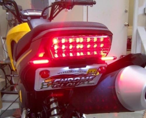 Tucked LED Fender Eliminator Kit for 2014-2015 Honda Grom MSX125 - Integrated Brake and Turn Signals, Clear Lens