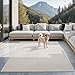 Produktbild the carpet Santo Plus - Teppich für Wohnzimmer & Schlafzimmer, Hochwertig, Pflegeleicht & Langlebig, Modernes Design, auch für Outdoor geeignet, Creme, 120 x 160 cm