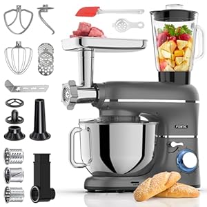 Fentic 6-in-1 Keukenmachine – 2000W – Keukenrobot – Foodprocessor – 6,2L Mengkom – Incl. Vleesmolen, Blender en extra Accessoires