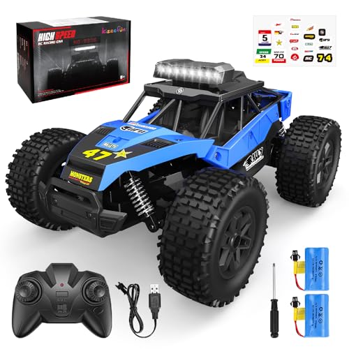 Coche teledirigido RC Offroad con Spray de iluminación para niños, 1:20 camión Rung teledirigido con 2 baterías de Larga duración niños y niñas.