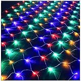 キャンデイ（candy88）クリスマス LEDイルミネーションライト ネットライト 3m*2m 204球 インテリアライト 誕生日 パーティー クリスマス 飾り 華やか 屋外対応 防水 節日 新年 雰囲気上がり プロポーズ 正月 家庭 お店 広場 (マルチカラー)