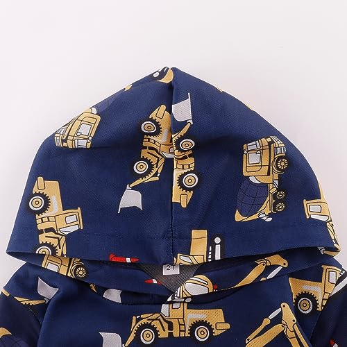 Akyzic Baby Boys Dinosaurs Hoodie Boys Shark Pullover with Pocket Kids Truck Warm Sweatshirt Sweater3