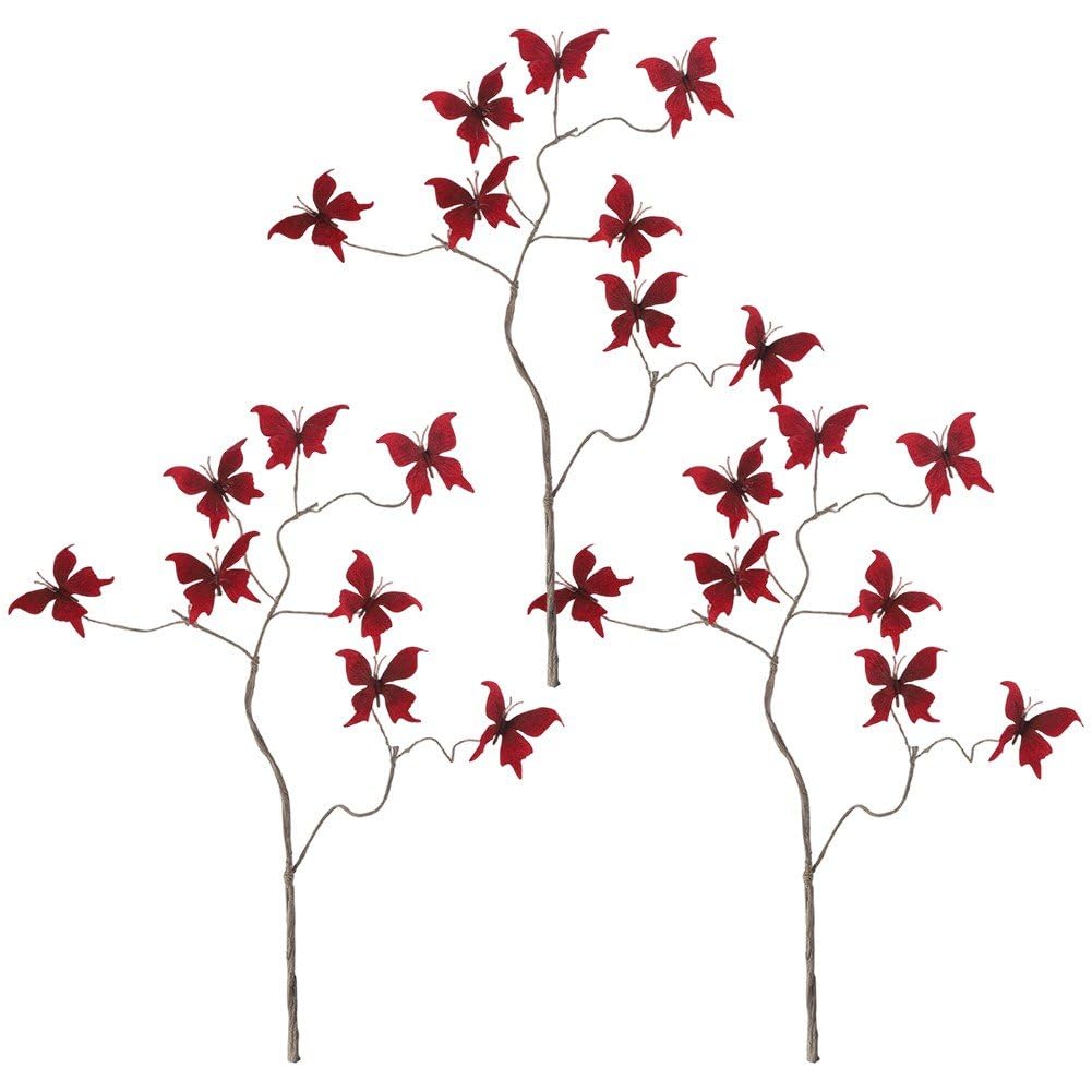 Fituenly Artificial Butterfly Decor Branch, Realistic Butterflies with Faux Branches for Vase Table Display, Home Studio Decoration