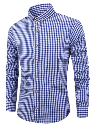 Image of Glowic Men's Checkered Casual Shirt | Full Sleeve Button-Down Shirt | Comfortable Breathable Fabric | Perfect for Casual Office and Outing Wear
