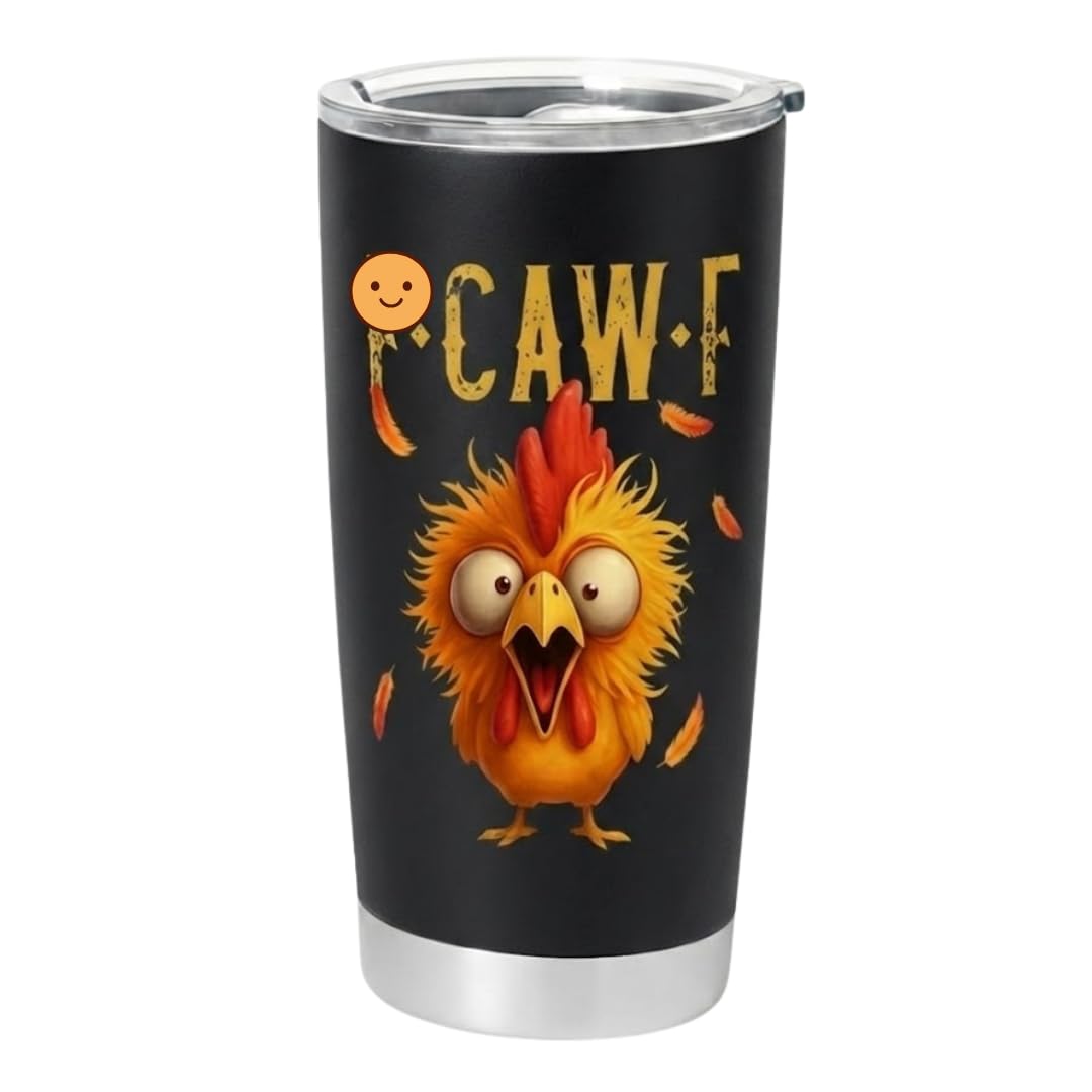 Personalized Funny Chicken Tumbler Stainless Steel 20oz 30oz 40oz CAW-F Rooster Insulated Travel Cup Humorous Drinkware Gift for