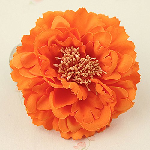 KAIL Fashion Girls Women Bohemia Hairpins Peony Flowers Boho Beach Hairpins Brooch (orange)