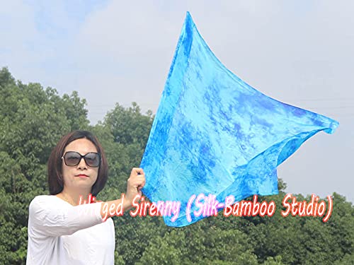 Drapeau De Soie Véritable 130 Cm Avec Tige Flexible 2 Segments – Banderole Liturgique Et Danse – Couleurs Vibrantes – Léger Et Fluide – 89 Cm De Large