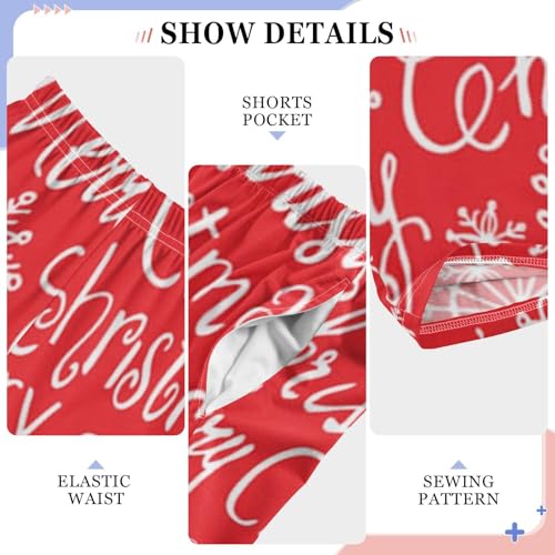 ZZXXB Merry Christmas Print Boys Long Pants Soft Trousers Elastic Waist Kids Lounge Bottoms with Pockets S-XL4