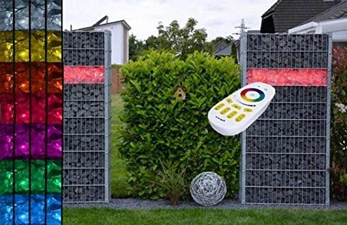 LED Beleuchtung Für Gabionen – 50 Cm RGB Mit Fernbedienung, Wasserdicht, 230V Anschluss, Für Steinzäune