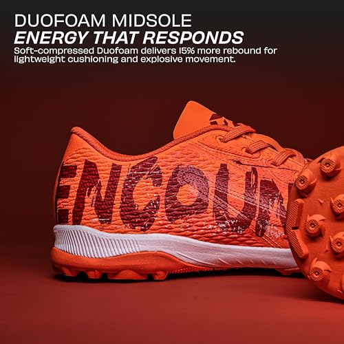 Image of Nivia Encounter Retro Turf Football Shoes for Men, Duofoam Cushioning, TPU 3D Embossed Upper, Rubber Studs for Turf, Lightweight Football Shoes for Artificial Ground