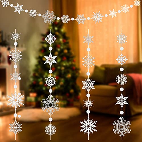 Hogoo Lot de 2 décorations de fête de Noël, flocon de neige d'hiver pour décoration de sapin de Noël Cover