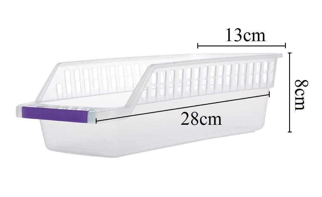 Lukzer (Set of 12) Fridge Space Saver Food Storage Organizer Refrigerator Shelf/Container Basket (28 x 13 x 8 cm) CH-478 2