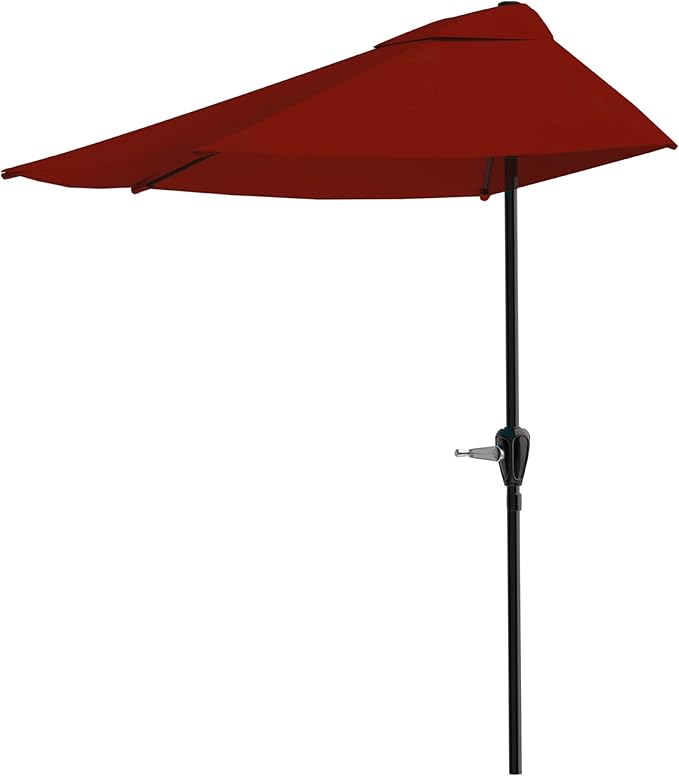Half Umbrella 9 ft Patio Umbrella with Easy Crank Half