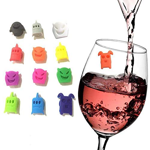 Kit Com 12 Marcadores Para Taça De Vinho Cerveja Bar