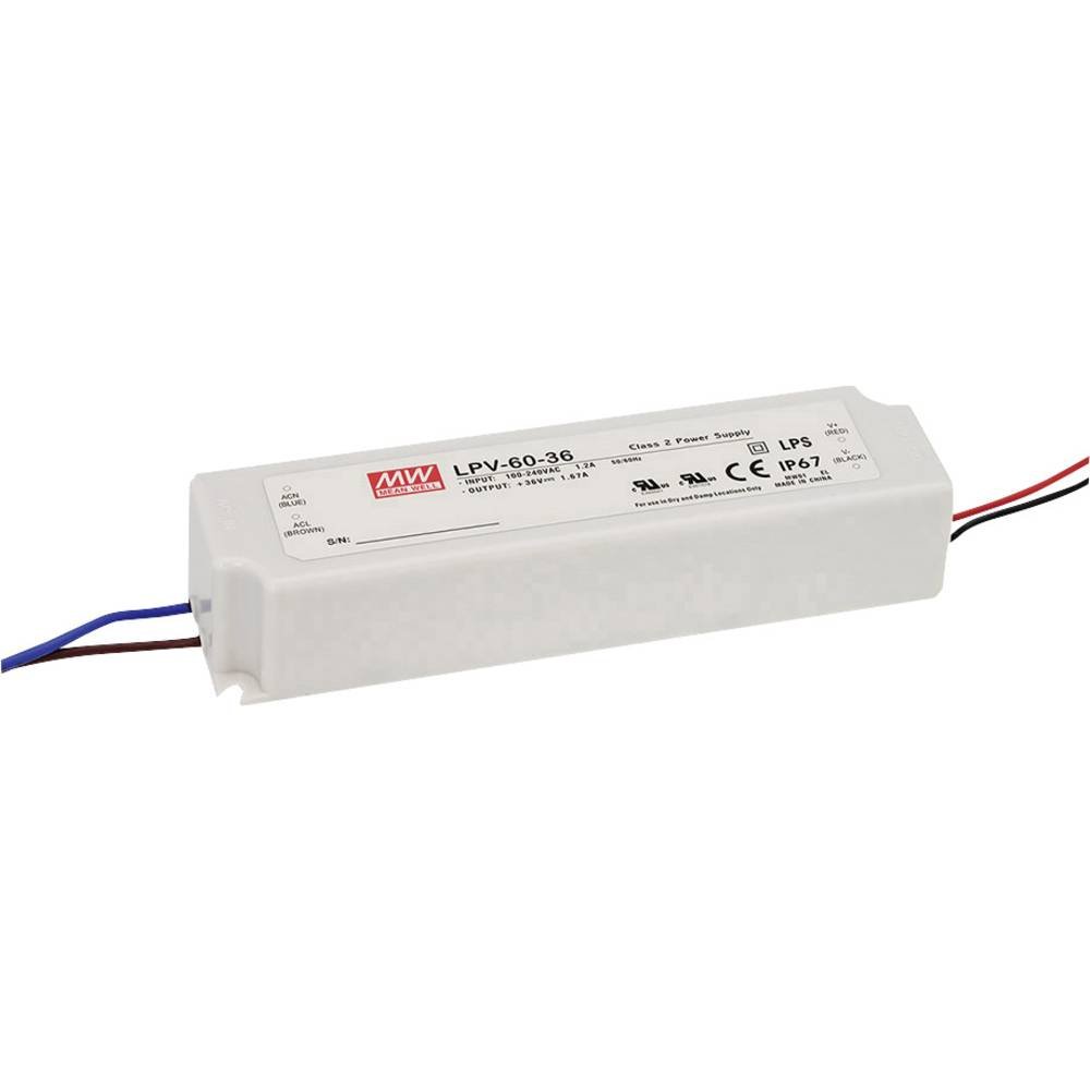 LPV LED POWER SUPPLY 60W 5.0A 90-264V AC/ 12V DC IP67 LPV-60-12