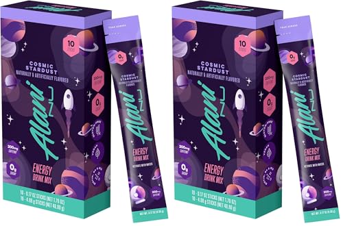 Image of Alani Nu COSMIC STARDUST, Energy Sticks Drink Powder, 200mg Caffeine, Pre Workout Performance with Antioxidants, On-The-Go Drink Mix, Biotin, B Vitamins, Zero Sugar, 5 Calories, 20 Pack