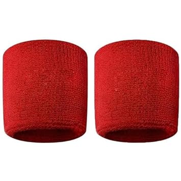 Swoosh Wristbands, Unisex Adult, Black/White, One Size (RED)