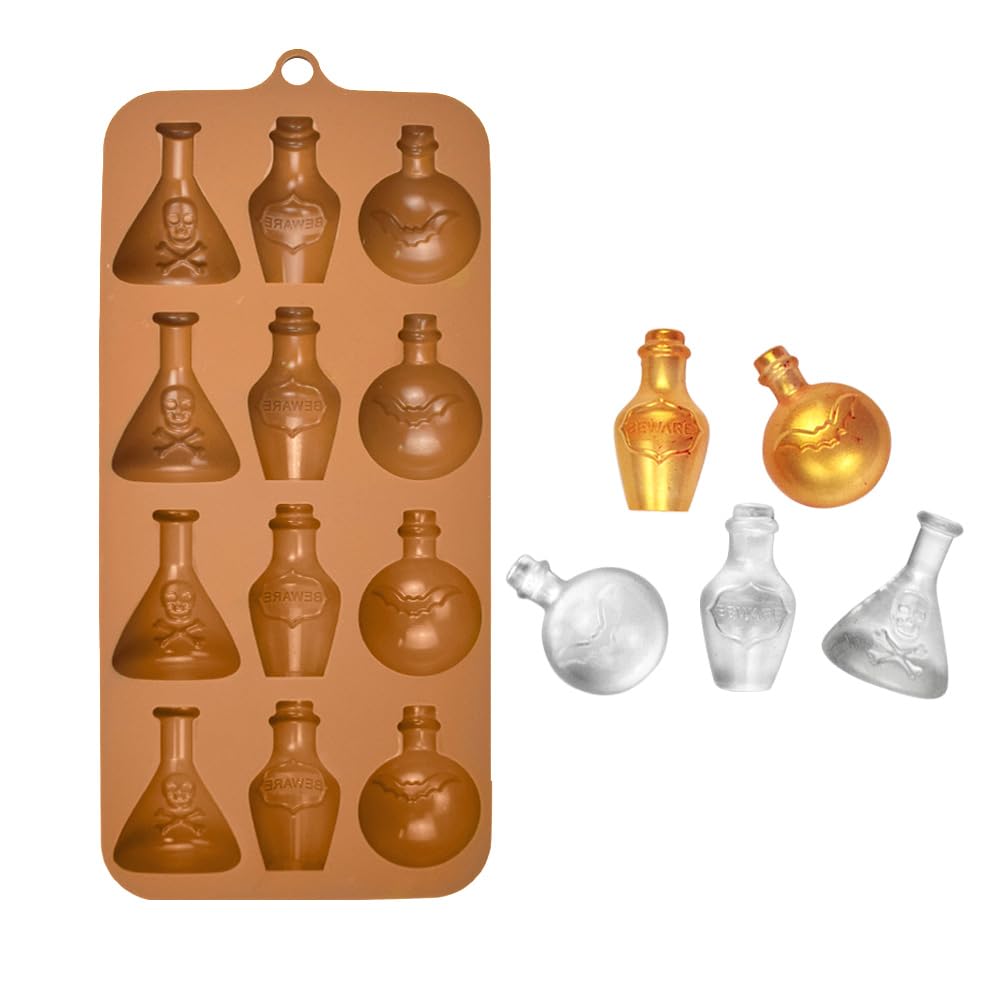 Silicone French Mousse Cake Mold 3D Bakeware DIY Chocolate Soap Candle Mold,12 Holes Wine Bottle