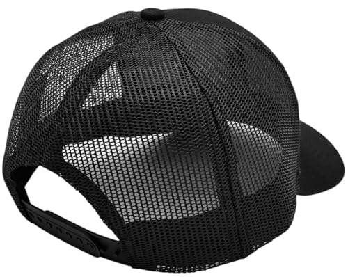 Casquette trucker noire à logo et ajustement optimal, finitions soignées premium