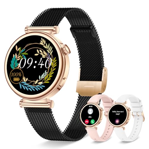 Smartwatch Damen mit Telefonfunktion,1,27" HD Touchscreen 41mm Armbanduhr, Fitness Tracker 100 Sportmodi Menstruationszy...