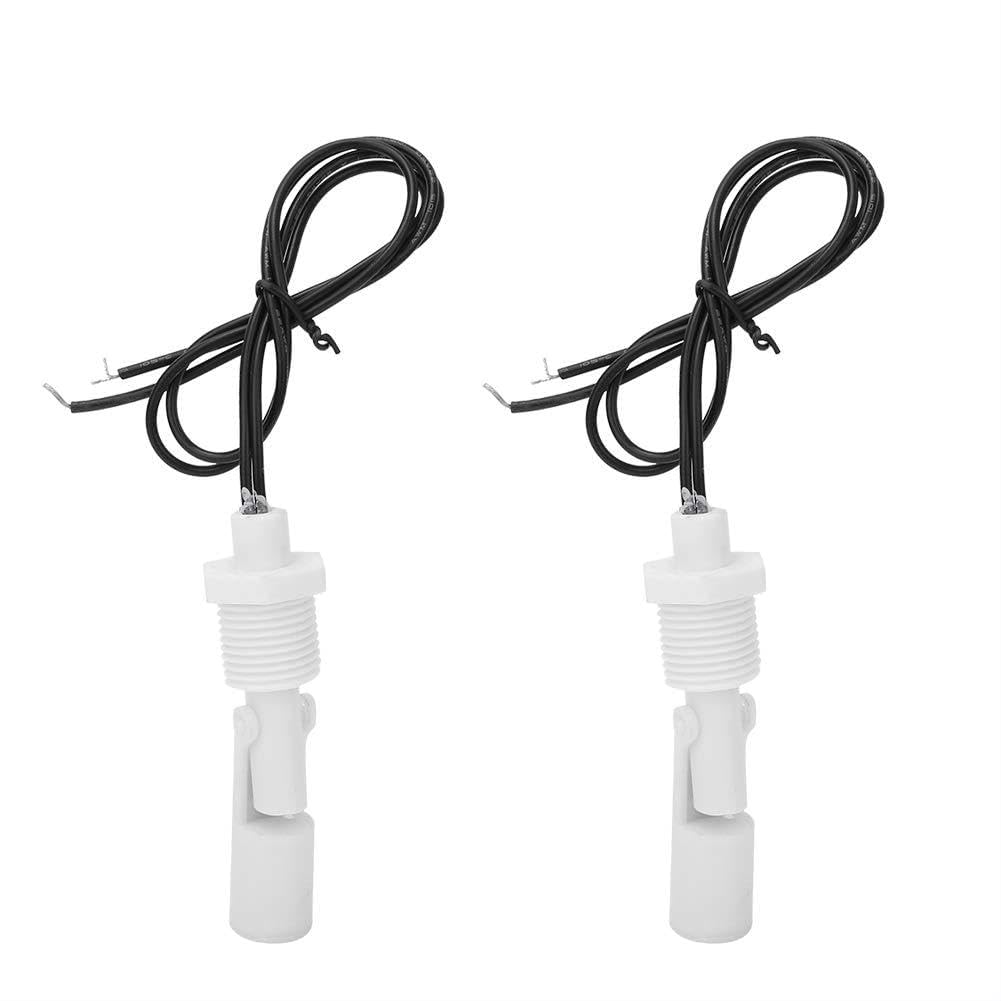 Water Level Sensor Switch 2Pcs High Precision Durable Liquid Float Control for Water Heaters Solar Systems PP Plastic White 1/2in NPT Thread DC 0-