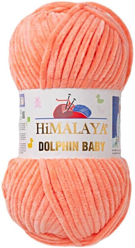 Himalaya Dolphin Baby Yarn Each Skein 100gr 120m Super Bulky Yarn for Knitting&Crocheting Ideal for Cardigans Shawls Blankets Hats and Home Textiles (1, 80355 Salmon) — image 1