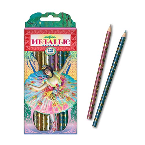 eeBoo: French Dancer Metallic Color Pencils/Set of 12, Multi, 1 Count, that are Perfect for Doodling, Coloring, Sketching or Creating Artwork, Perfect for Kids or Adults to Use
