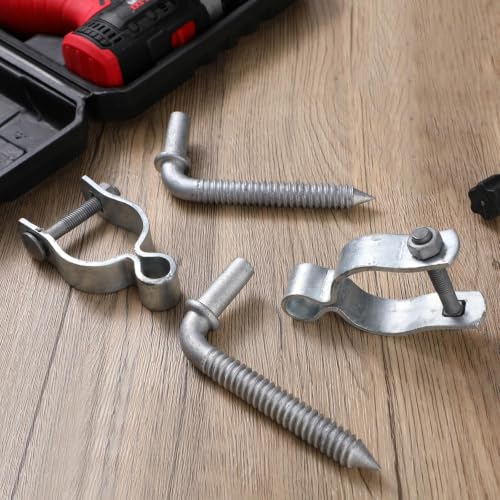 Image of MorningRo 4 Pcs Farm Gate Hinge Set, 5 /8 inch x 1-5 /8'' Gate Hinge