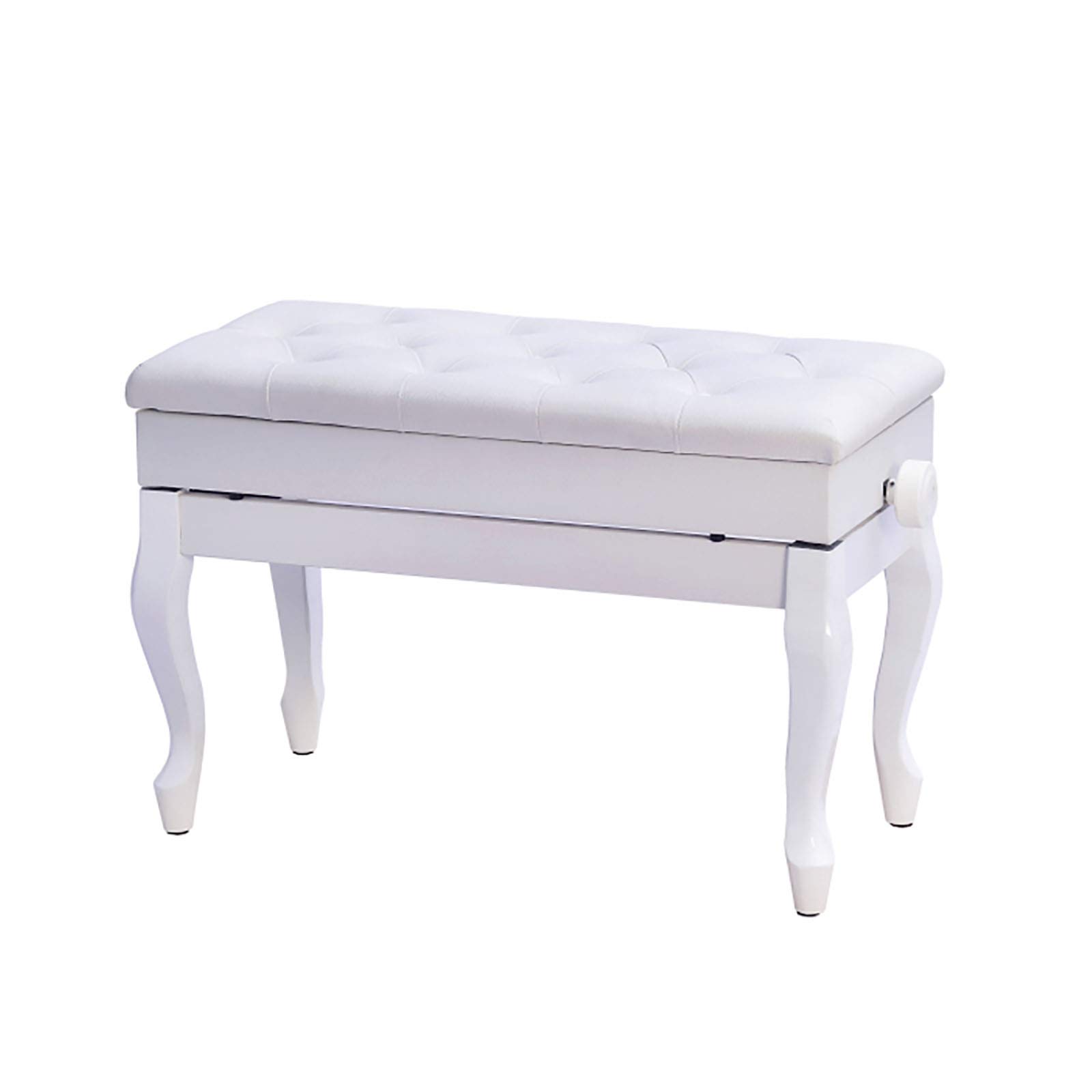 Sgabello regolabile per pianoforte con scomparto per la musica, panca per pianoforte duetto, gambe in legno massello, cuscino imbottito in pelle per il massimo comfort, perfetto per musicisti e