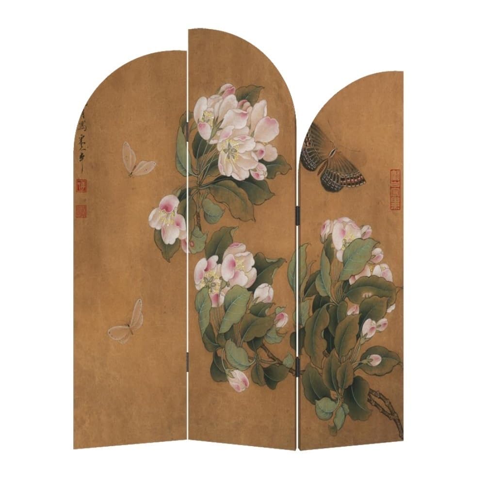 Privacy Screen Retro Chinese Style Screen Partition Home Living Room Porch Sofa Background Foldable Movable Cover Decoration Room Divider