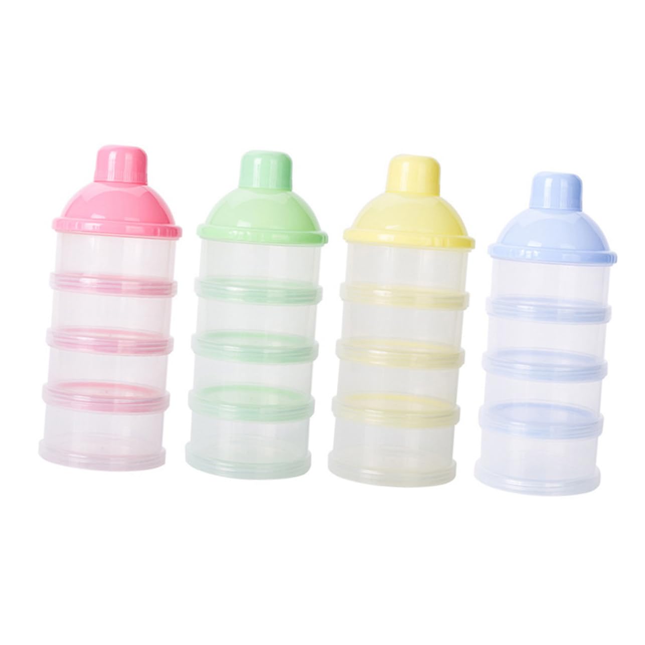 BESPORTBLE Portable Milk Powder Dispenser High Capacity Detachable Formula Storage Container Non Spill Stackable Snack Box for Travel for Go Feeding Pink