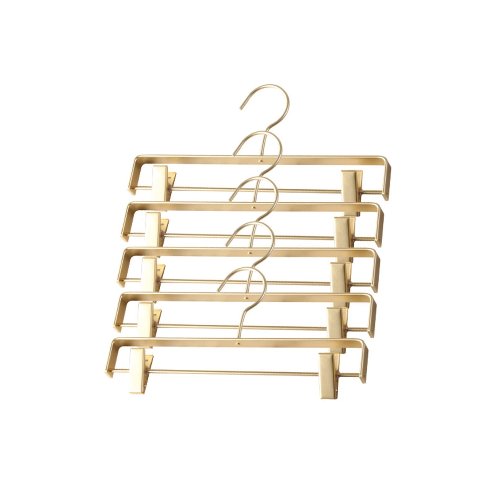 AnSafe 5 Ganchos En Forma De S, Rejilla De Secado Aleación De Aluminio Soporte De Bufanda Resistente Al Agua Y Al Óxido Portátil por Cuarto De Baño Armario De Dormitorio Superficie Lisa Oro