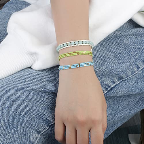Image of KELITCH Adjustable Multi Strand Bracelets Colorful Miyuki Seed Beads Wrap Bracelets Bangle Women Jewelry