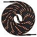Mount Swiss runde Premium-Schnürsenkel für Arbeitsschuhe, Wanderschuhe und Trekkingschuhe - Polyester - ø 4,5 mm - sehr reißfest - Farbe Schwarz-Neonorange Länge 160cm
