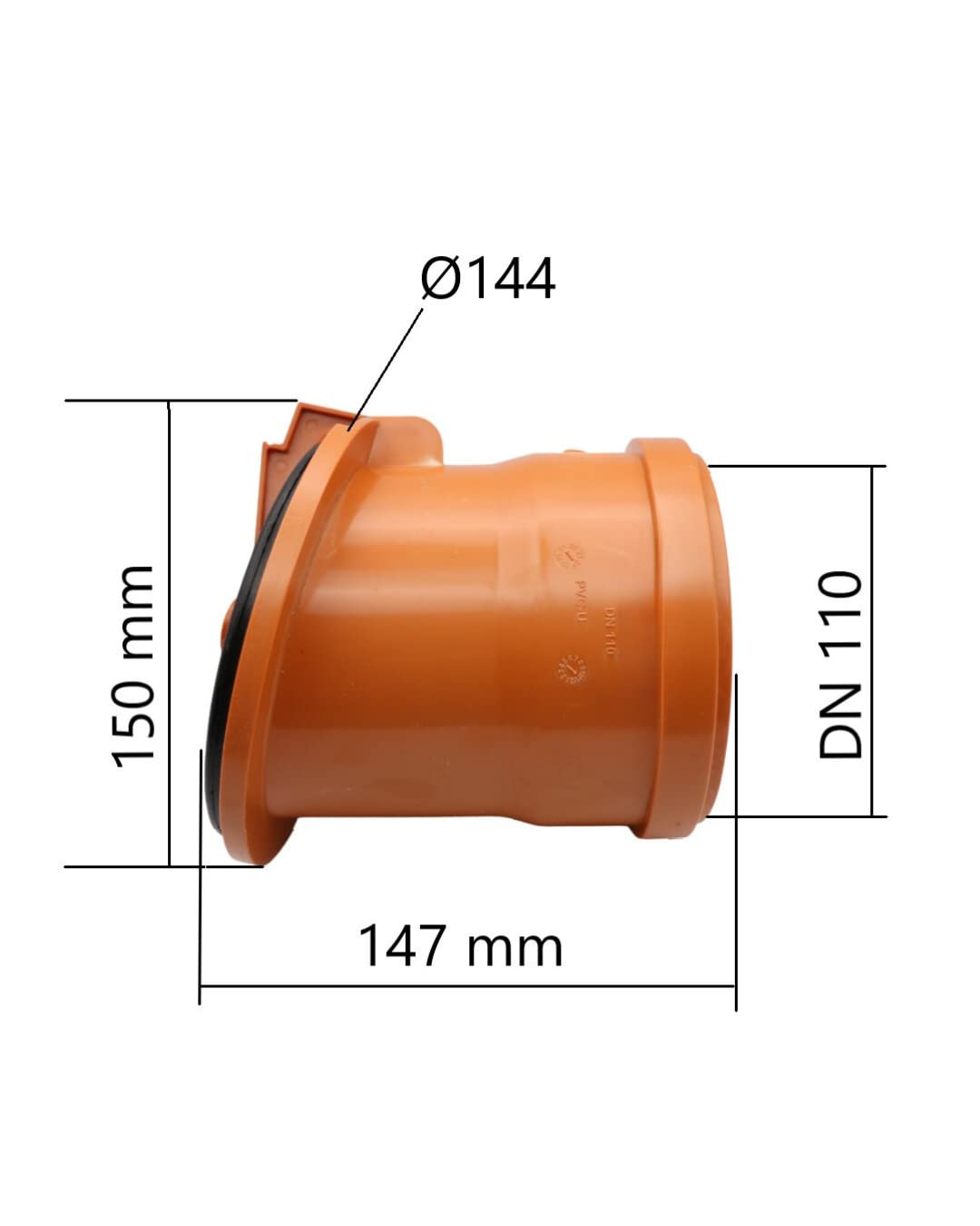 Valvola per tubi Froschklappe con coperchio in acciaio inox per tubi HT/KG DN110 / DN160 / DN200 (Ø110)