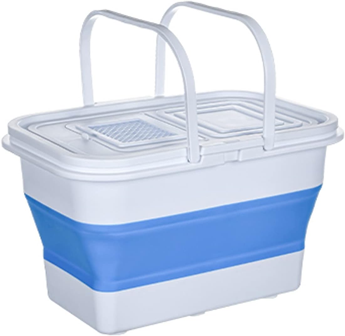 Bait Bucket Fishing Bucket Foldable Bucket with Cover Fish Protection Bucket Integrated Molding Thick Plastic God Bucket Multifunctional Minnow Bucket