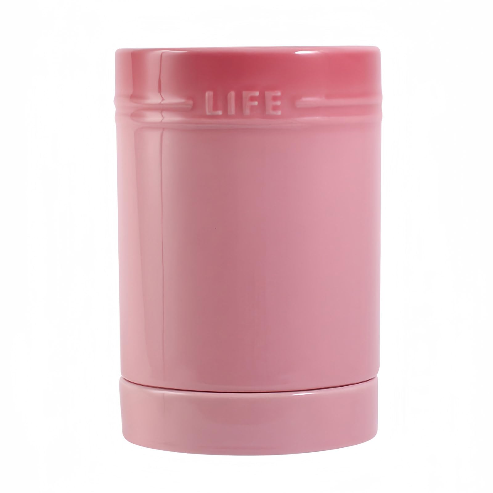 Dowbom Pink Kitchen Utensil Crock For Countertop, Ceramic Cooking Utensil, Chopstick Holder (, 4")