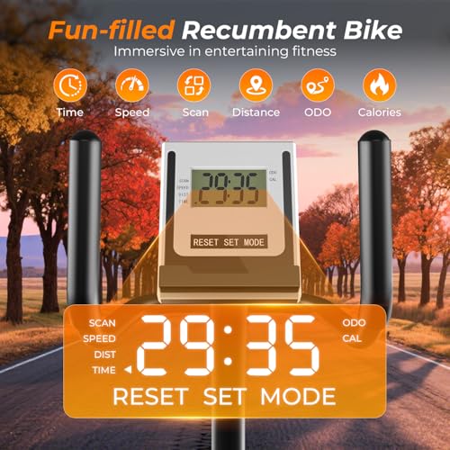 Image of OWLSKY Recumbent Exercise Bike for Home Gym, Magnetic Stationary Bike with 16-Level Resistance, Quiet 15LBS Flywheel, 300LBS Capacity, Low-Impact Cardio & Physical Therapy