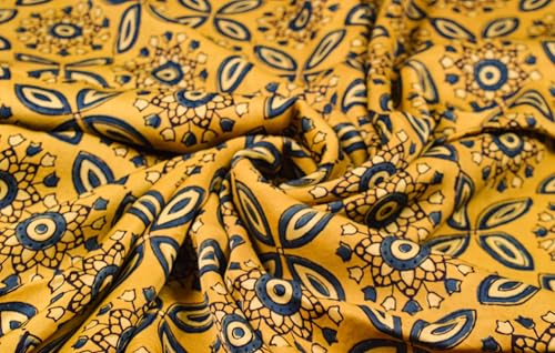 Image of Ethnics of Kutch Womens's Ajrakh Modal Silk Natural Dye Hand Block Print Unstitched Kurta Fabric