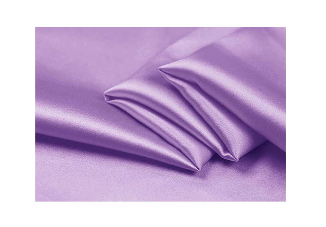 Parure de lit soie anti-friction et anti-rides violet clair avec drap plat 3 pièces