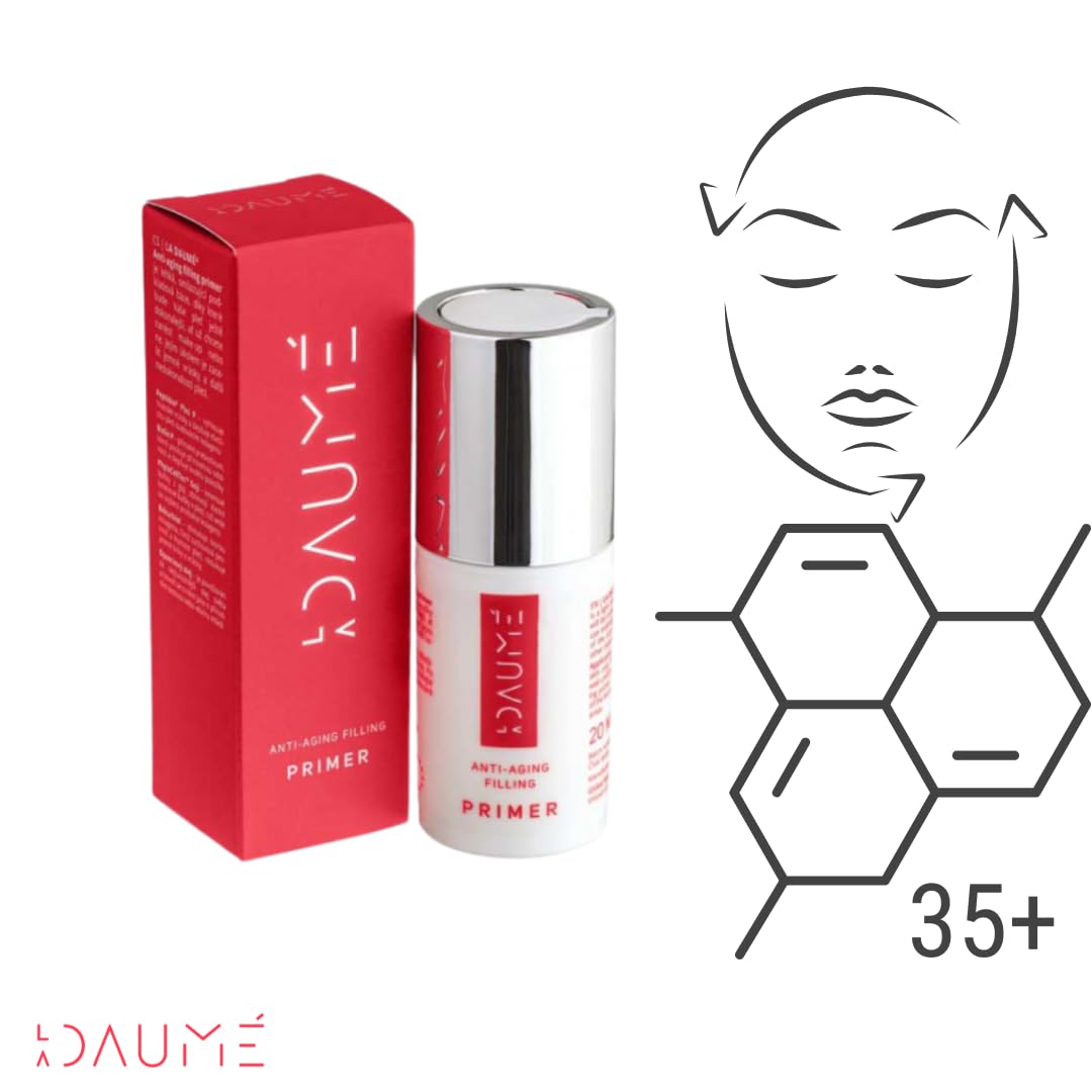 La Daumé Anti-Aging Foundation, Baza pod makijaż, Peptydy, Witamina E, Regenerujący podkład Nawilżająca baza wypełniająca pod makijaż lub cienie do powiek, Minimalizuje pory i drobne linie, 20 ml