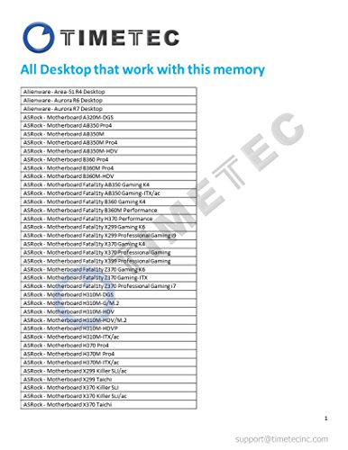Timetec Hynix IC 32GB(2x16GB) 2666 MHz DDR4 PC4-21300 unbuffered Non-ECC 1.2 V Dual Rank CL19 2Rx8 UDIMM 288 Pin modulo Memoria RAM Desktop (32GB(2x16GB))